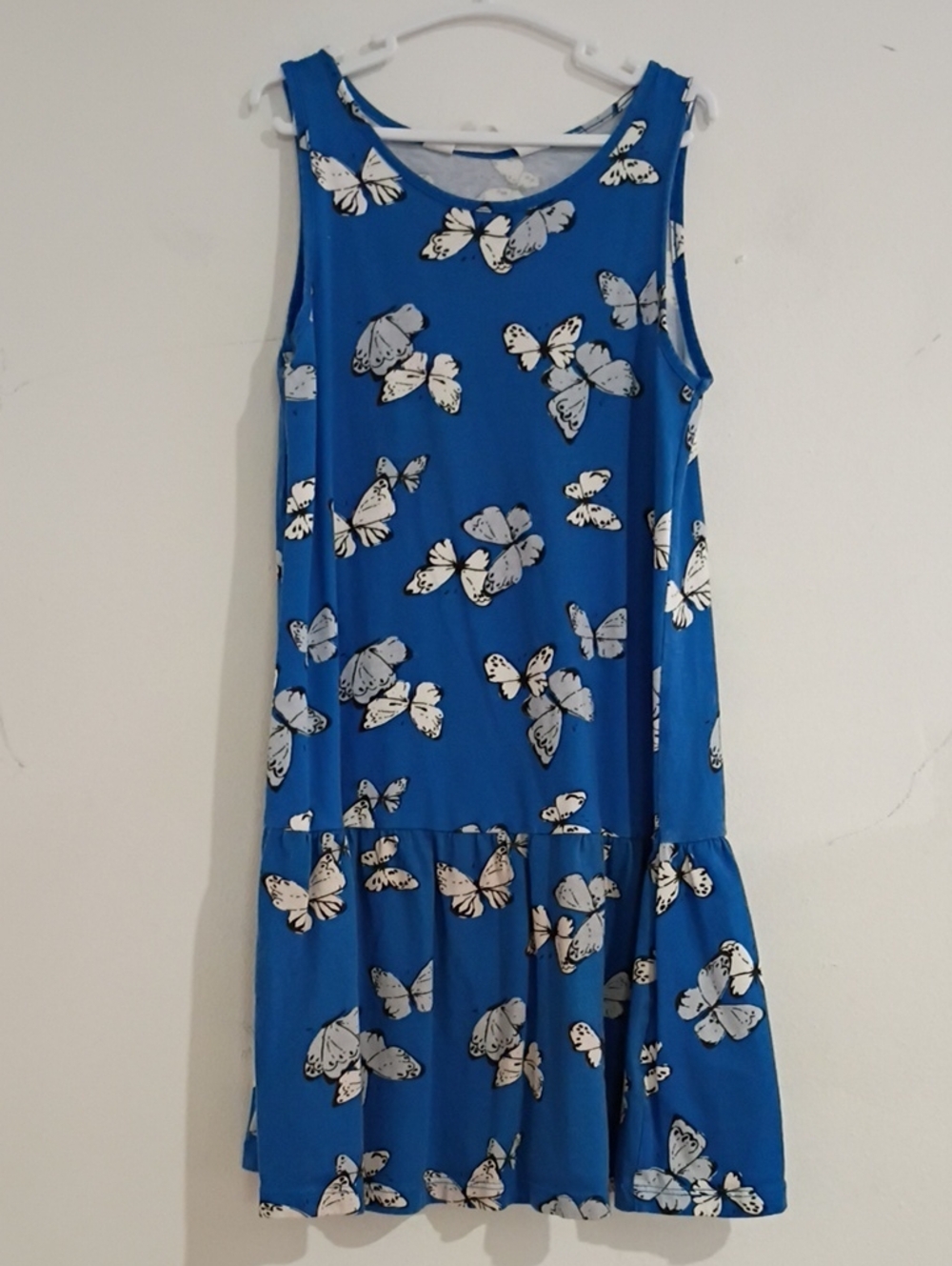 H&M Blue Butterfly Print Sleeveless Dress